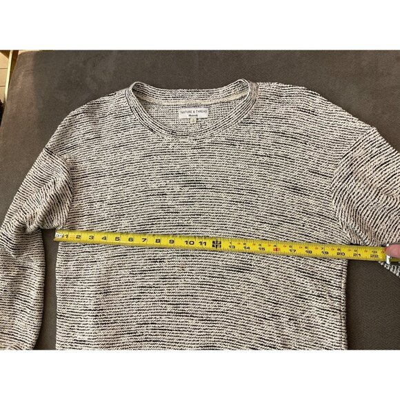 Texture & Thread Madewell Black White Round Neck Long Sleeved Sz M - Picture 7 of 10